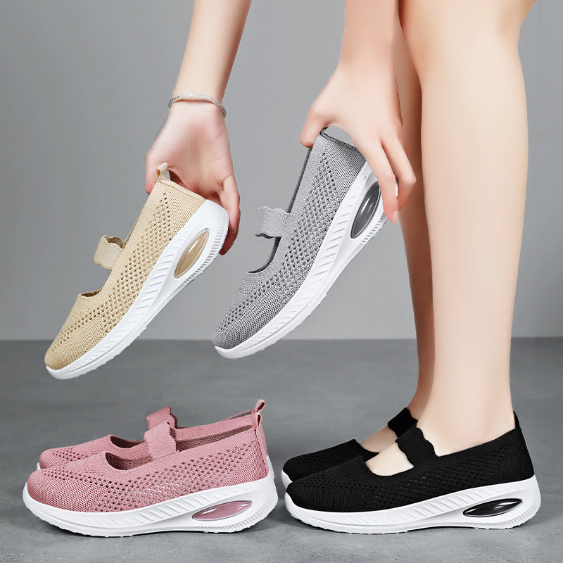 Women's Breathable Mesh Slip-On Sneakers – front product view
