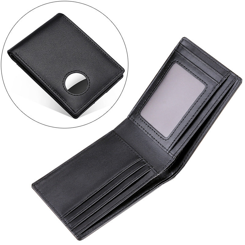 Sarah Express Leather Tracker Wallet with Card Slot Black