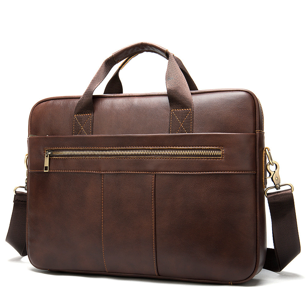 Sarah Express Professional Leather Business Commute Briefcase 8523 Coffee