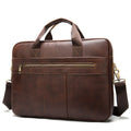 Sarah Express Professional Leather Business Commute Briefcase 8523 Coffee