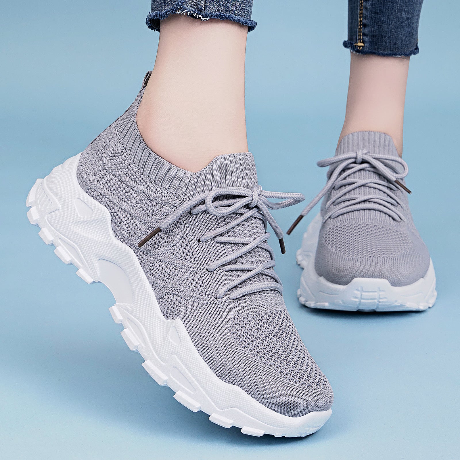Sarah Express Women's Height Increasing Flyknit Dad Sneakers