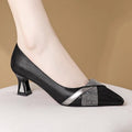 Pointed-Toe Chunky Heel Slip-On Pumps – heel profile alternate view 6