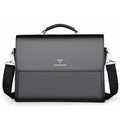 Sarah Express Professional Horizontal Leather Business Briefcase Black