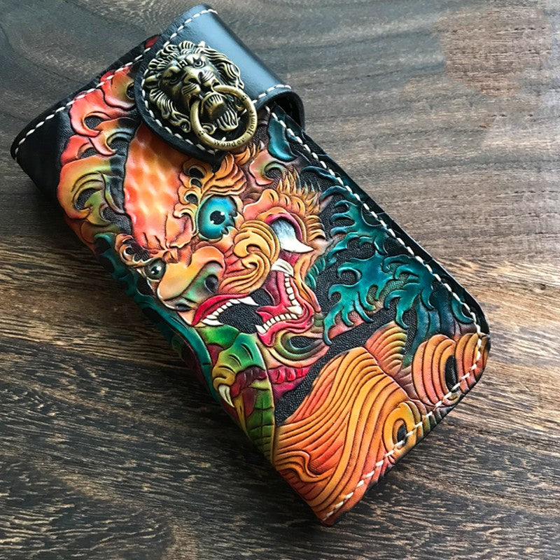 Sarah Express Embossed Cowhide Leather Treasure Wallet Wallet