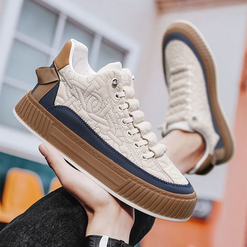 Sarah Express Quilted Low Top Lace Up Sneakers