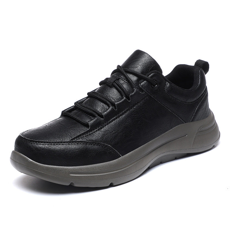 Sarah Express Men's British-Style Microfiber Leather Low-Top Sneakers