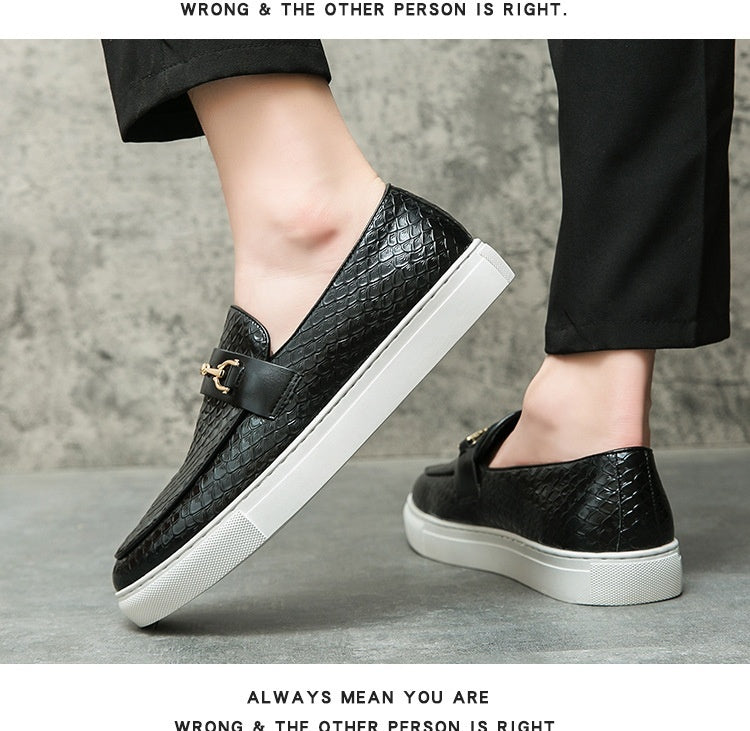 Sarah Express Textured Leather Bit Loafers for Men