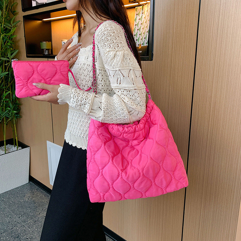 Sarah Express Quilted Shoulder Bag With Matching Pouch