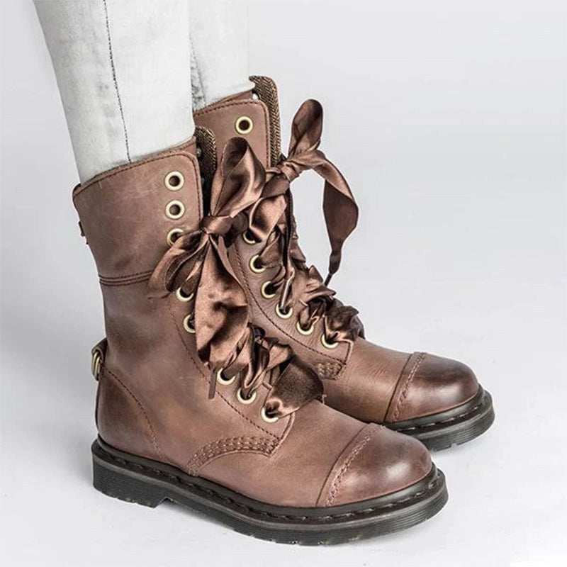 Sarah Express Women's British Style Lace Up Ankle Boots