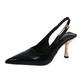Sarah Express Pointed-Toe Stiletto Sandals Low Heel Black