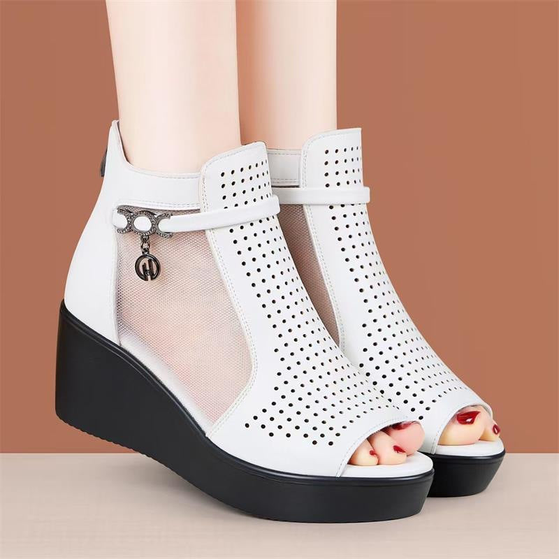 Sarah Express Breathable Peep-Toe Mid Heel Sandals