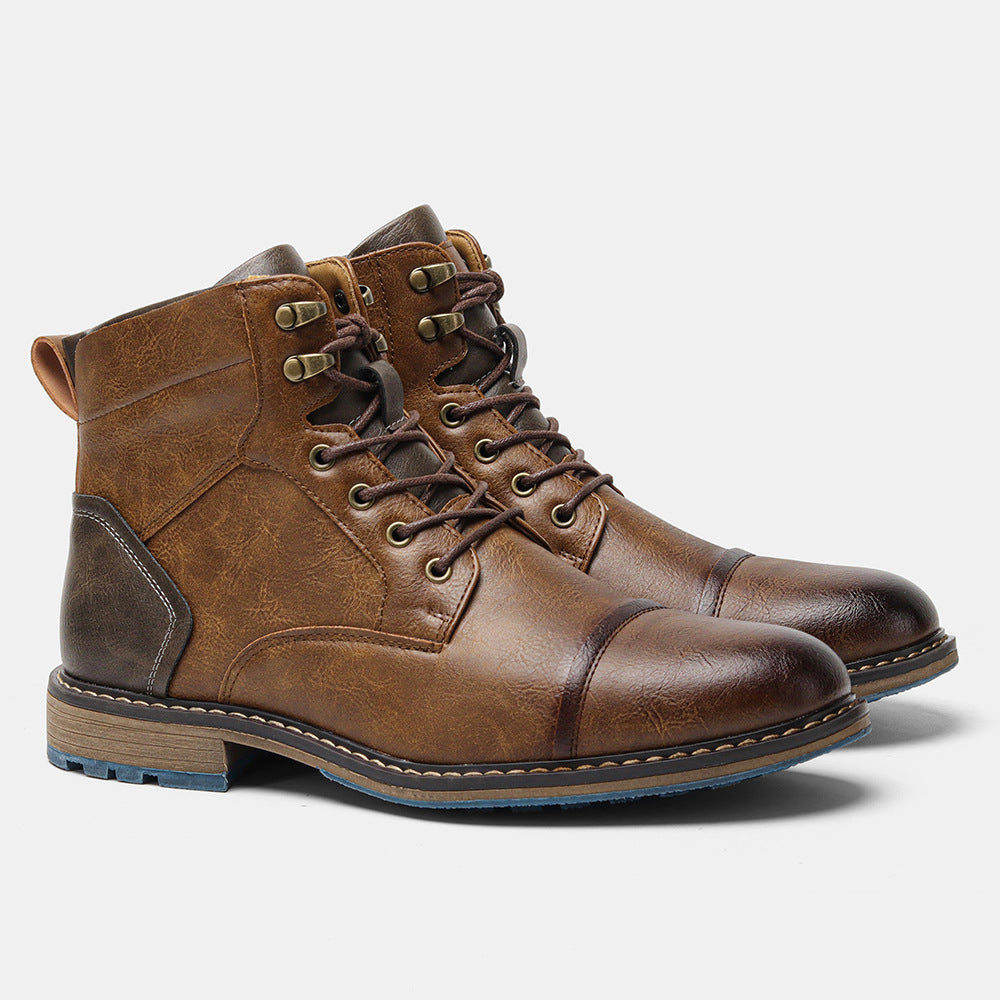 Sarah Express Men's Classic Lace-Up Cap Toe Boots