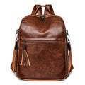 Sarah Express Classic Vintage Vegan Leather Women's Backpack Brown