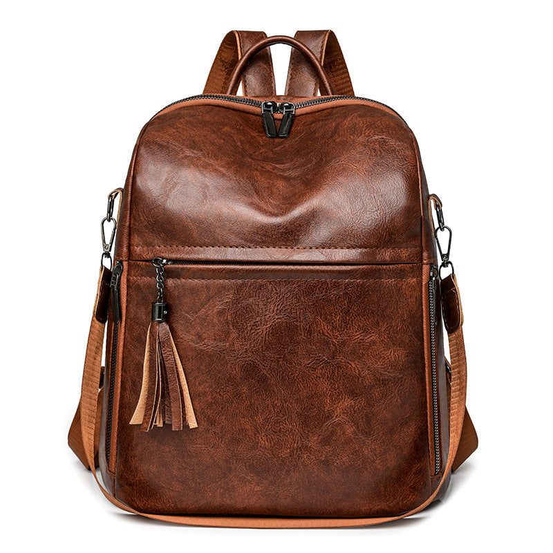 Sarah Express Classic Vintage Vegan Leather Women's Backpack Brown