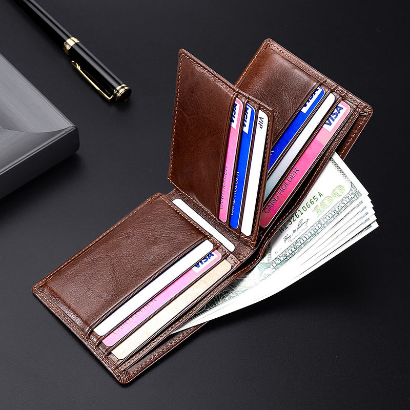 Sarah Express Men's Leather Trifold Business Wallet