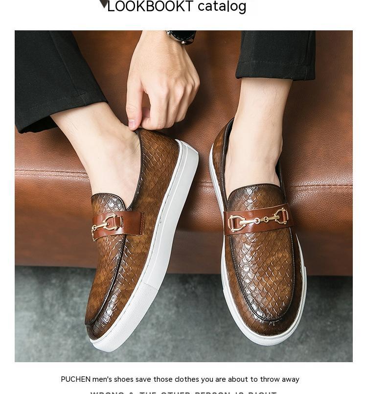 Sarah Express Textured Leather Bit Loafers for Men