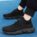 Sarah Express Breathable Flyknit Thick-Soled Casual Sneakers Black
