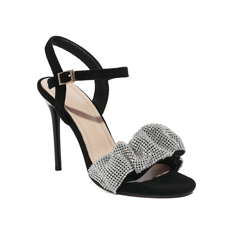 Sarah Express Cutout Platform Sandals Open Toe Heels Black