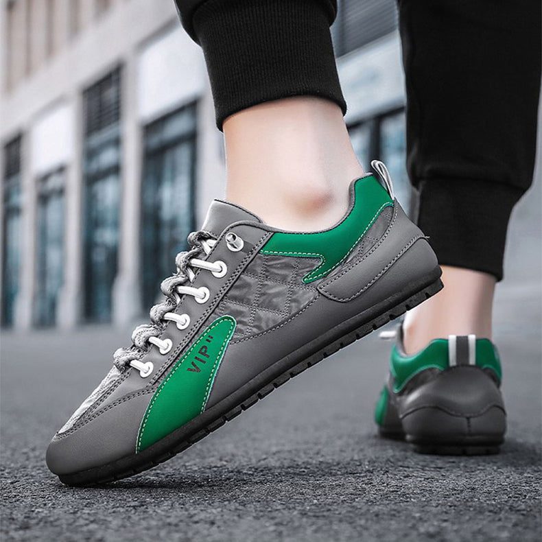 Sarah Express Men's Quilted Round Toe Flat Sneakers