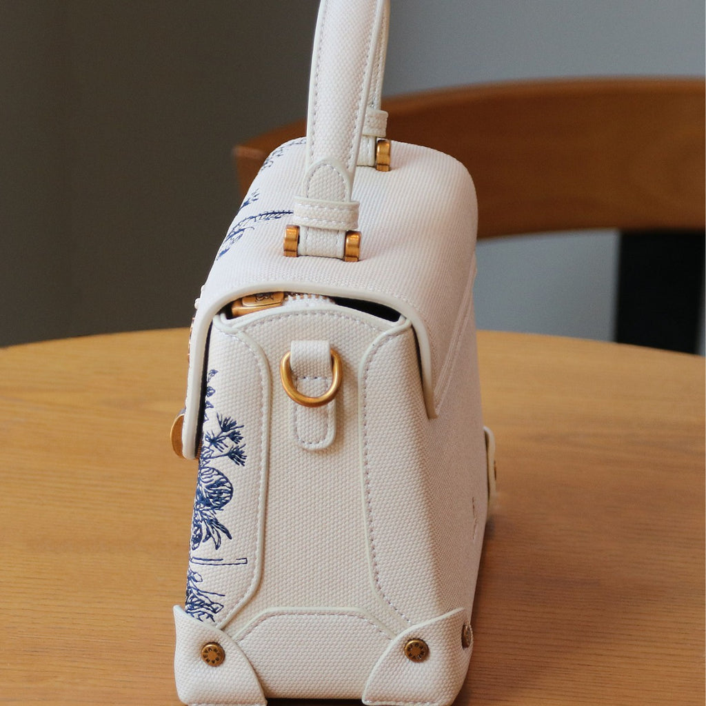 Sarah Express Embroidered PU Leather Crossbody Tote Bag