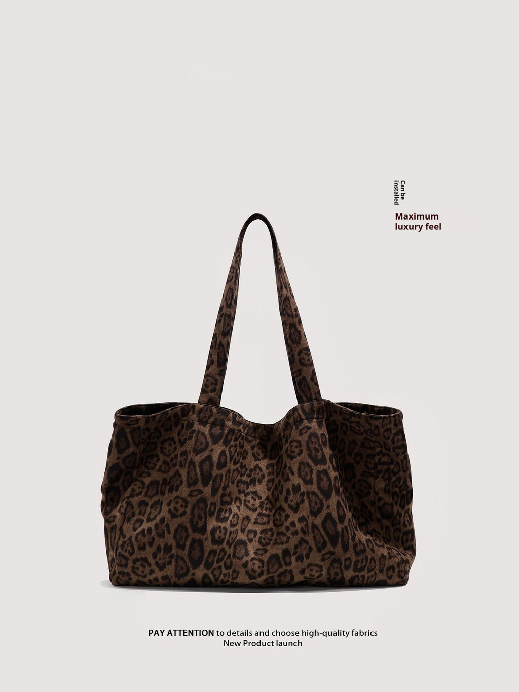 Sarah Express Leopard Print Suede Velvet Tote Bag