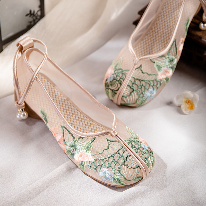 Sarah Express Embroidered Mesh Flat Loafers