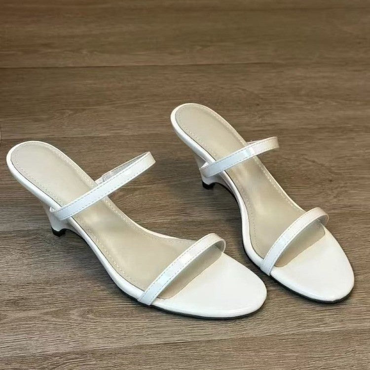 Sarah Express Minimalist Kitten Heel One-Strap Sandals