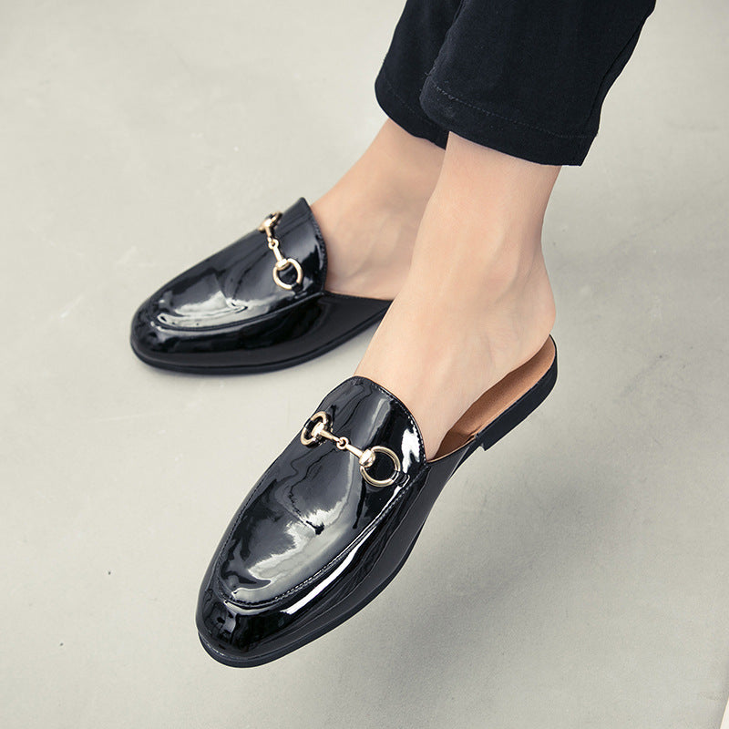 Sarah Express Men's Bright Leather Horsebit Mules