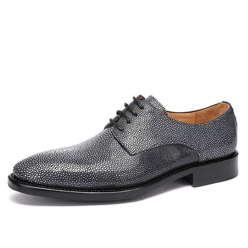 Sarah Express Textured Silver Lace Up Dress Shoes