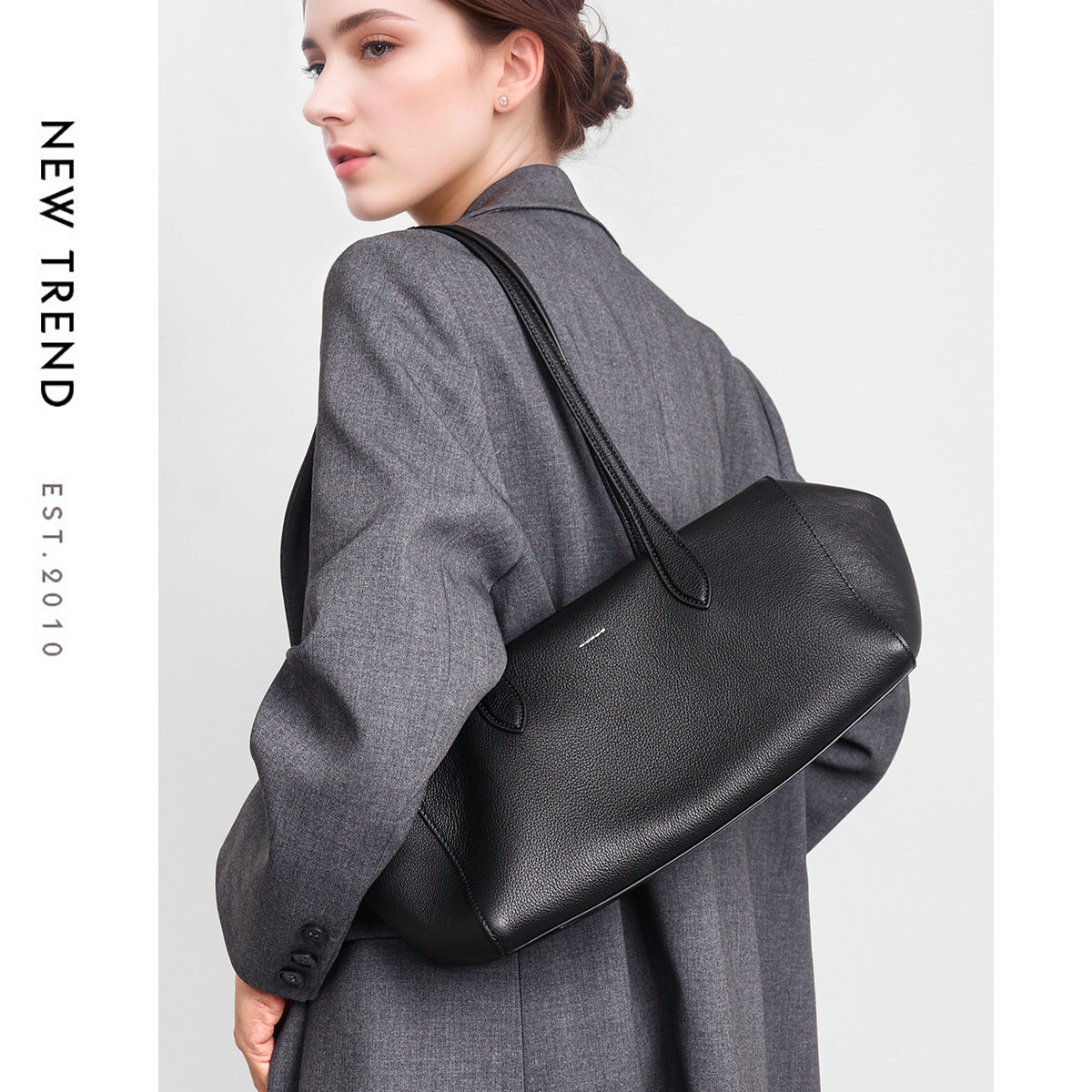 Sarah Express Solid Leather Tote Business Commuter Handbag