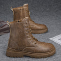 Sarah Express Men's Retro High-Top Platform Boots Brown
