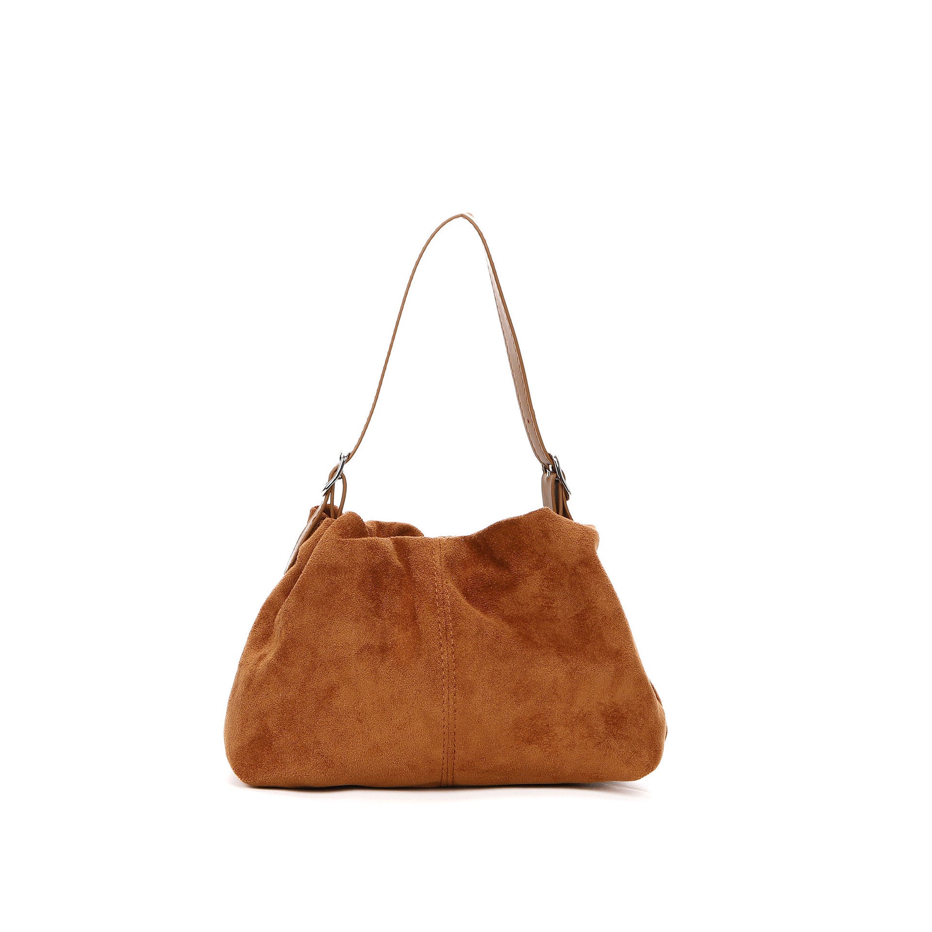 Sarah Express Suede-Look Rectangular Crossbody Shoulder Bag Khaki