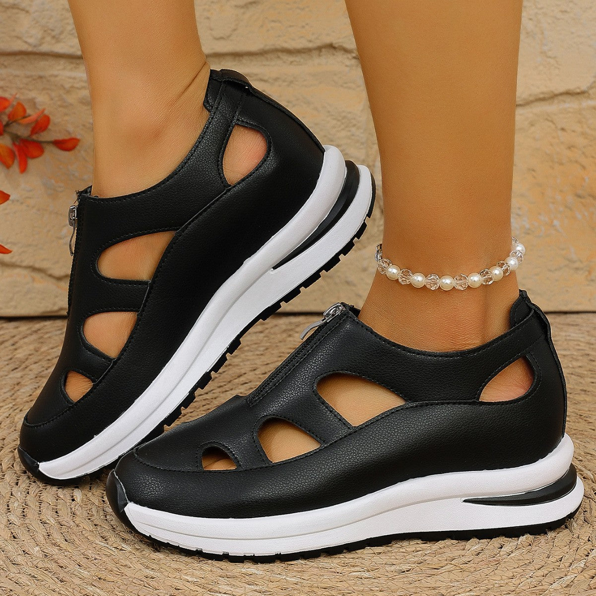 Sarah Express Chunky Sole Baotou Cutout Sandals
