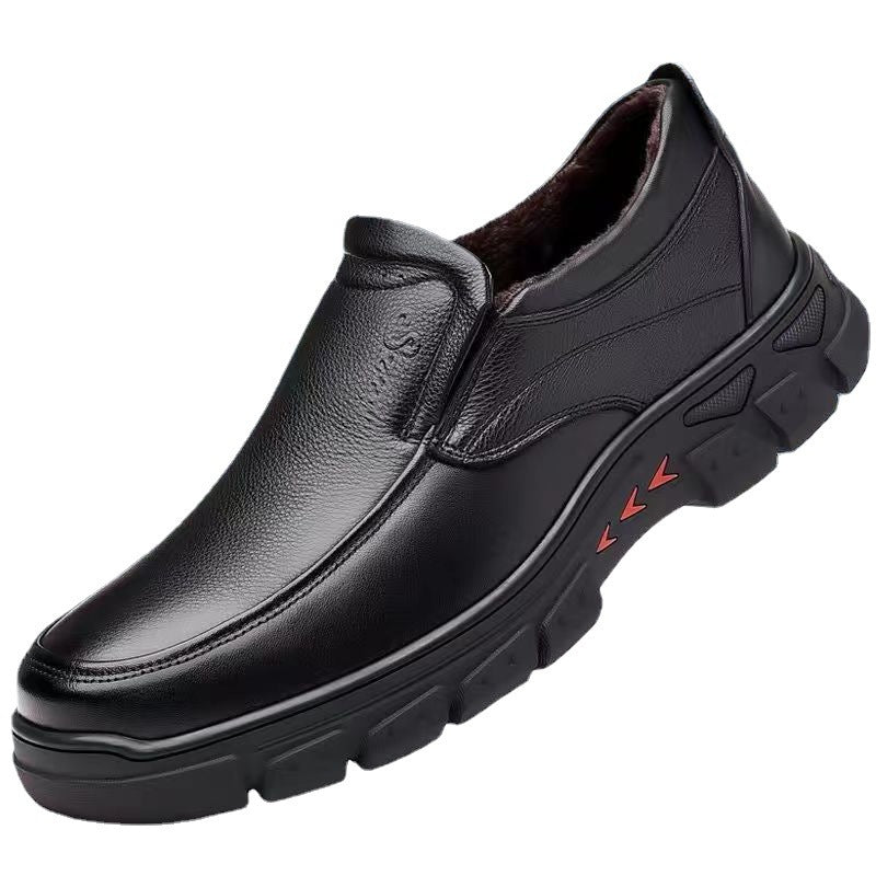 Sarah Express Casual Round Toe Slip-On Leather Flats