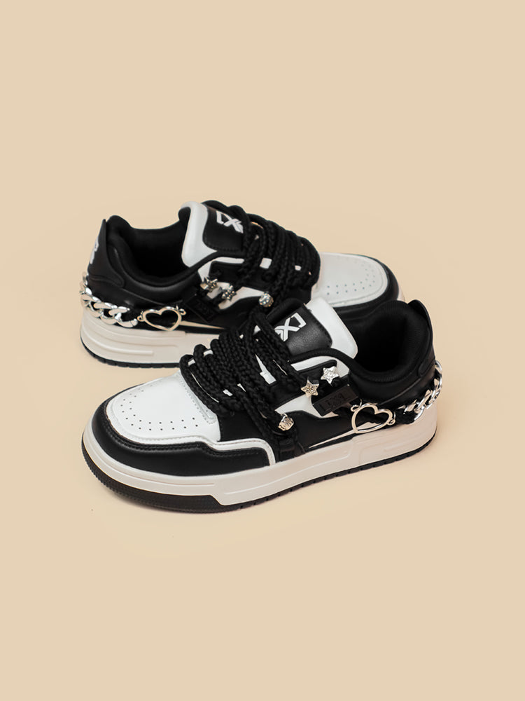 Sarah Express Heart Chain Platform Sneakers