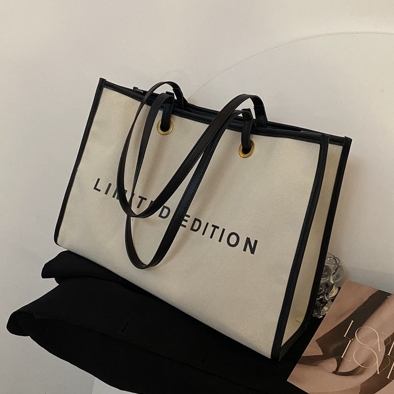 Sarah Express Large Canvas Tote Bag with Zipper