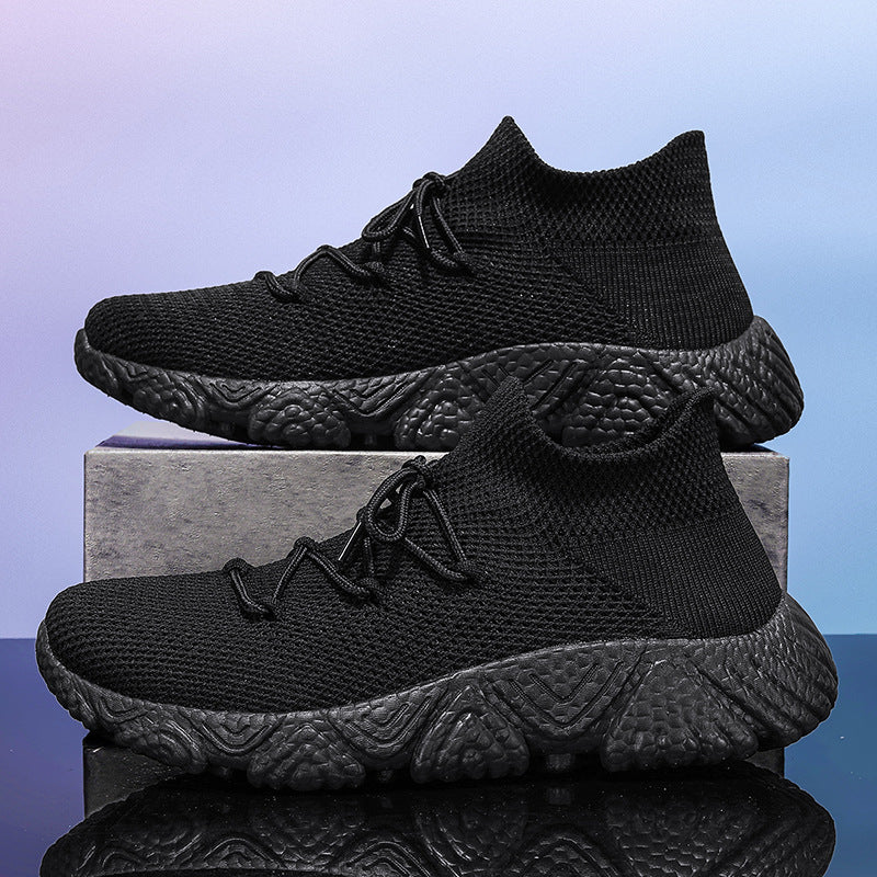 Sarah Express Breathable Flyknit Thick-Soled Casual Sneakers