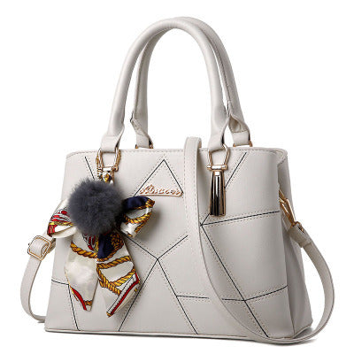 Sarah Express Structured Geometric Pattern Women's Handbag White