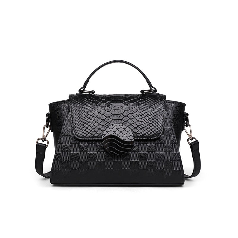 Sarah Express Structured Crocodile Embossed Leather Shoulder Bag