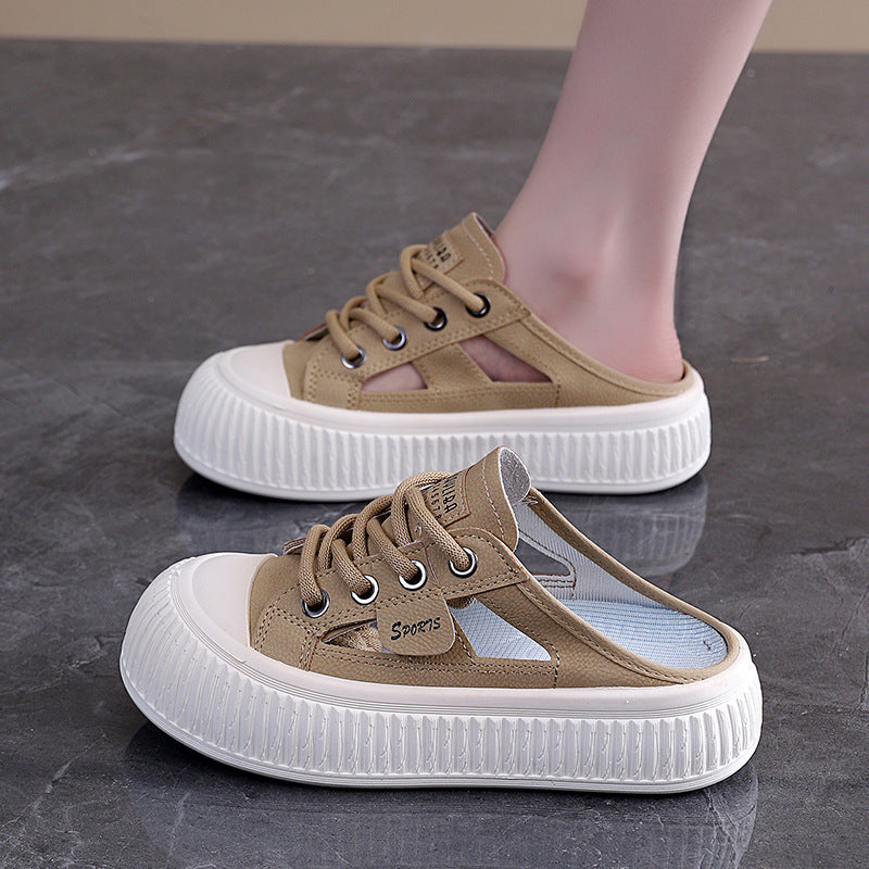 Sarah Express Women's Breathable Cutout Platform Slide Sneakers