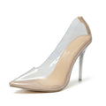 Sarah Express Transparent Pointed Toe Stiletto Pumps Apricot