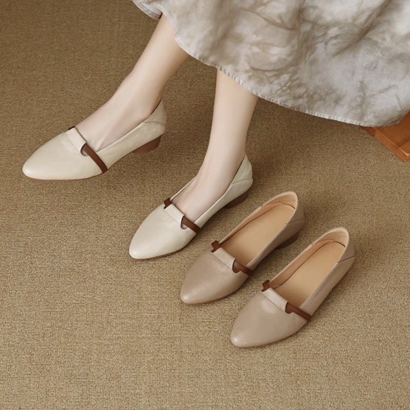 Sarah Express French Style Suede Pointed Toe Flats
