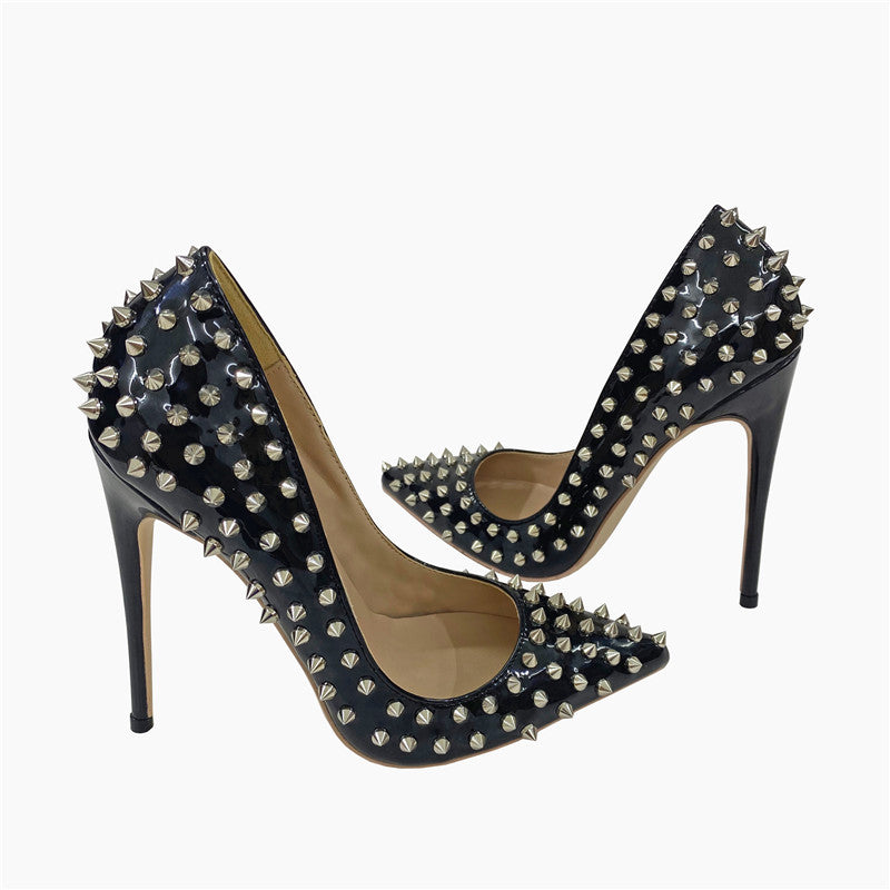 Sarah Express Rivet Studded Pointed Toe Stiletto Heels