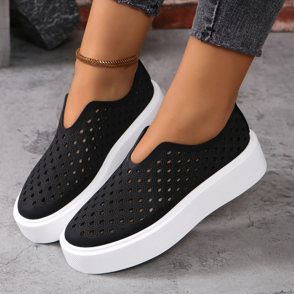 Sarah Express Women's Hollow Cutout Slip-On Flats