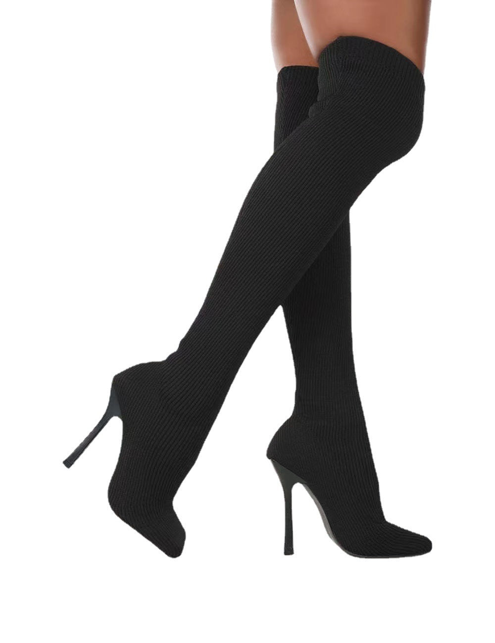 Sarah Express Over The Knee Ribbed Stiletto Boots