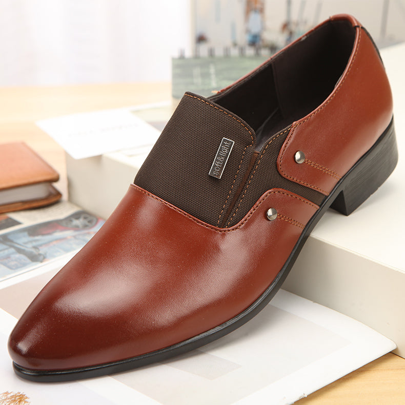 Sarah Express Men's Casual Pointed Toe Slip On Flats Light Brown