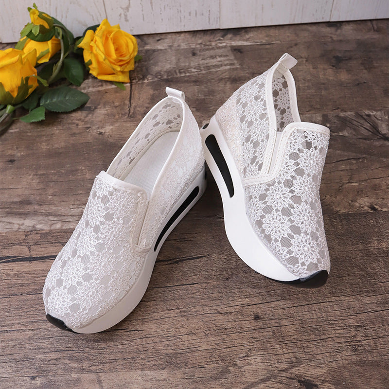Sarah Express Lace Mesh Platform Slip-On Flats