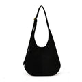 Sarah Express Suede Texture Bucket Shoulder Bag Black