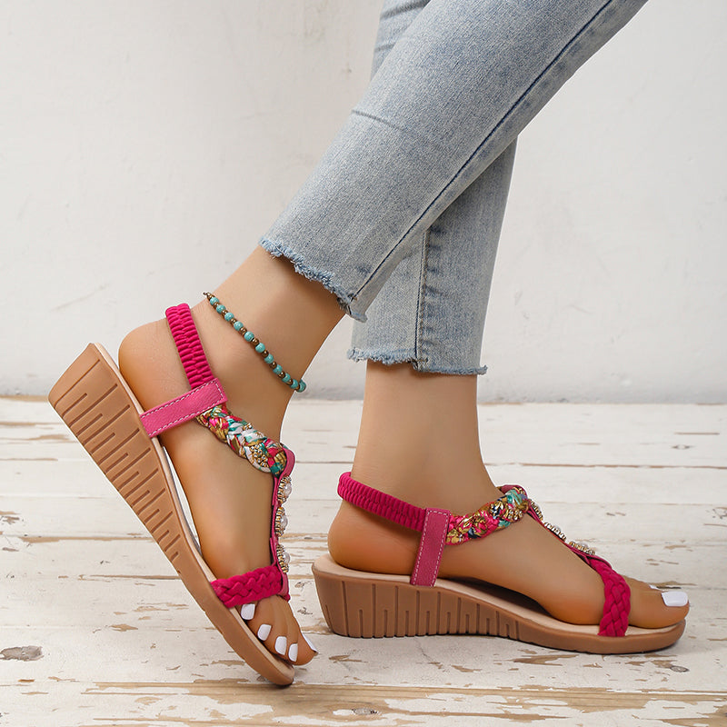 Sarah Express Bohemian Braided Slip-On Beach Sandals