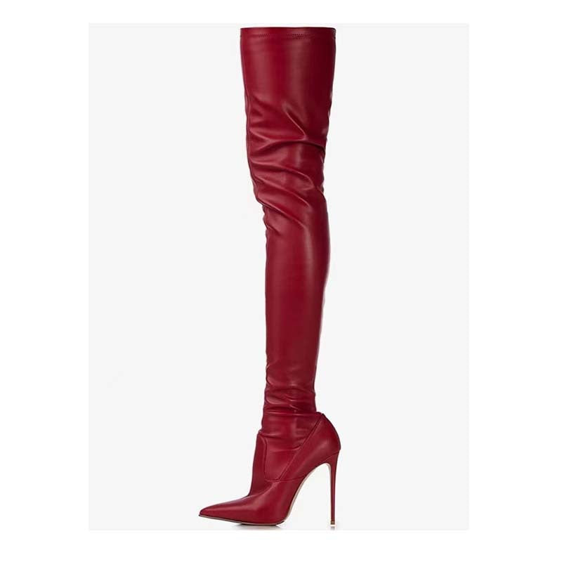Sarah Express Stretchy Pointed Toe Thigh High Boots